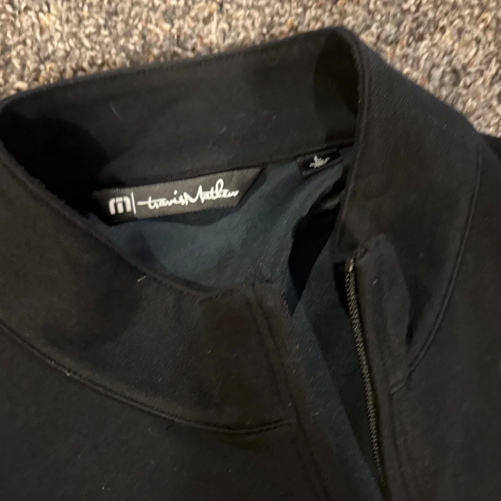 Travis Mathew Black Quarter-Zip Pullover with Stripes - Picture 3 of 3